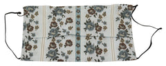 Dolce & Gabbana White Floral Cotton Pleated Elastic Ear Strap Face Mask