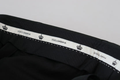 Dolce &amp; Gabbana Svarta Randiga Herrbyxor Bomullsbyxor