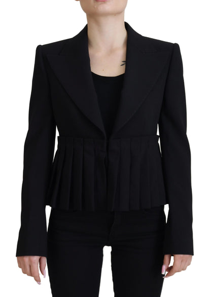Dolce &amp; Gabbana svart enkeltspent blazer i ulljakke