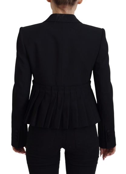 Dolce &amp; Gabbana svart enkeltspent blazer i ulljakke