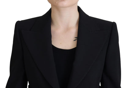 Dolce &amp; Gabbana svart enkeltspent blazer i ulljakke
