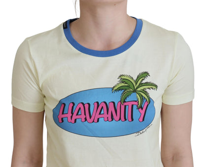Dolce &amp; Gabbana Gul Havanity Rund Hals T-skjorte i bomull