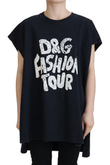 Dolce & Gabbana Black D&G Fashion Round Neck Cotton T-shirt