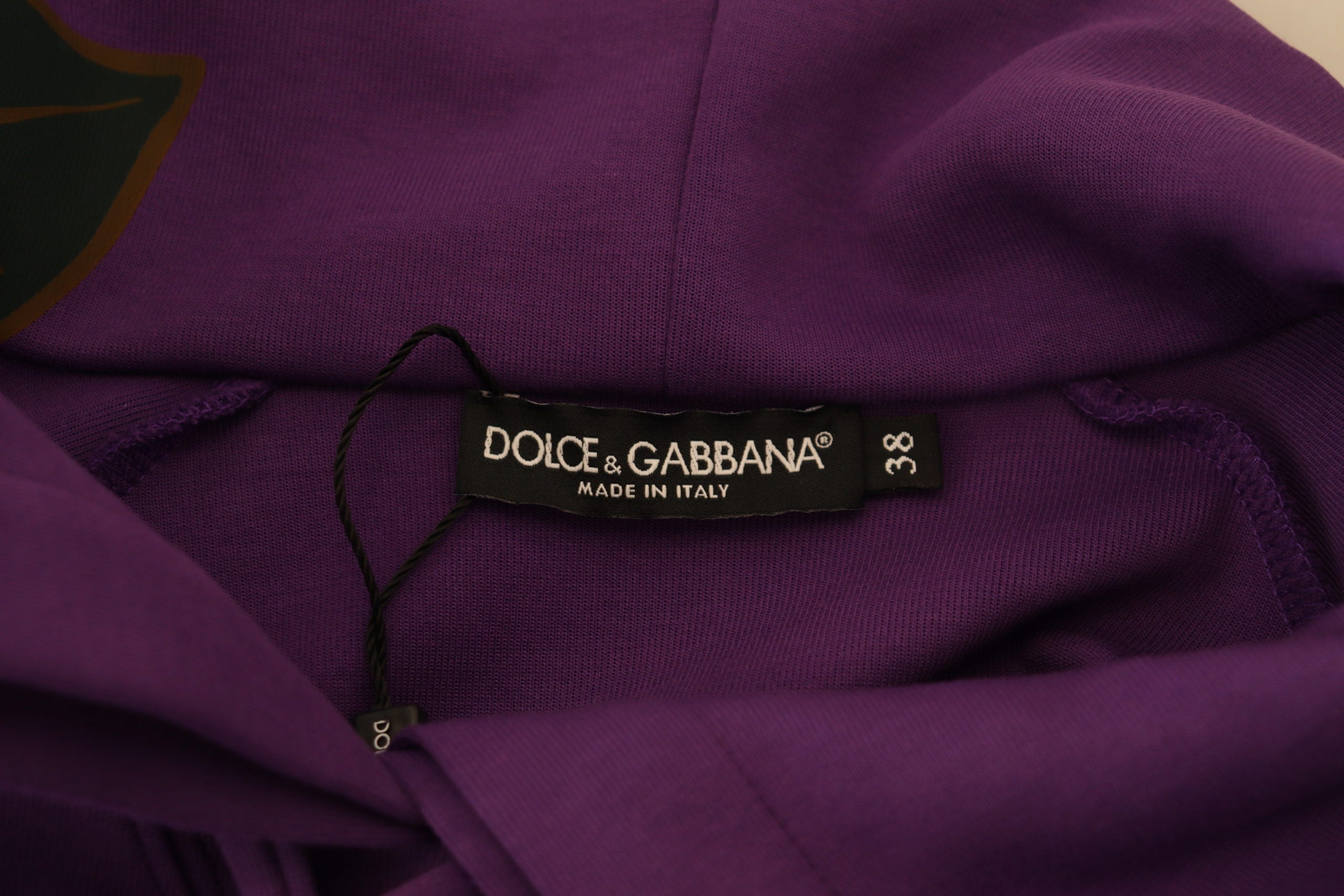 Dolce & Gabbana Purple Floral Print Pullover  Cotton Sweater