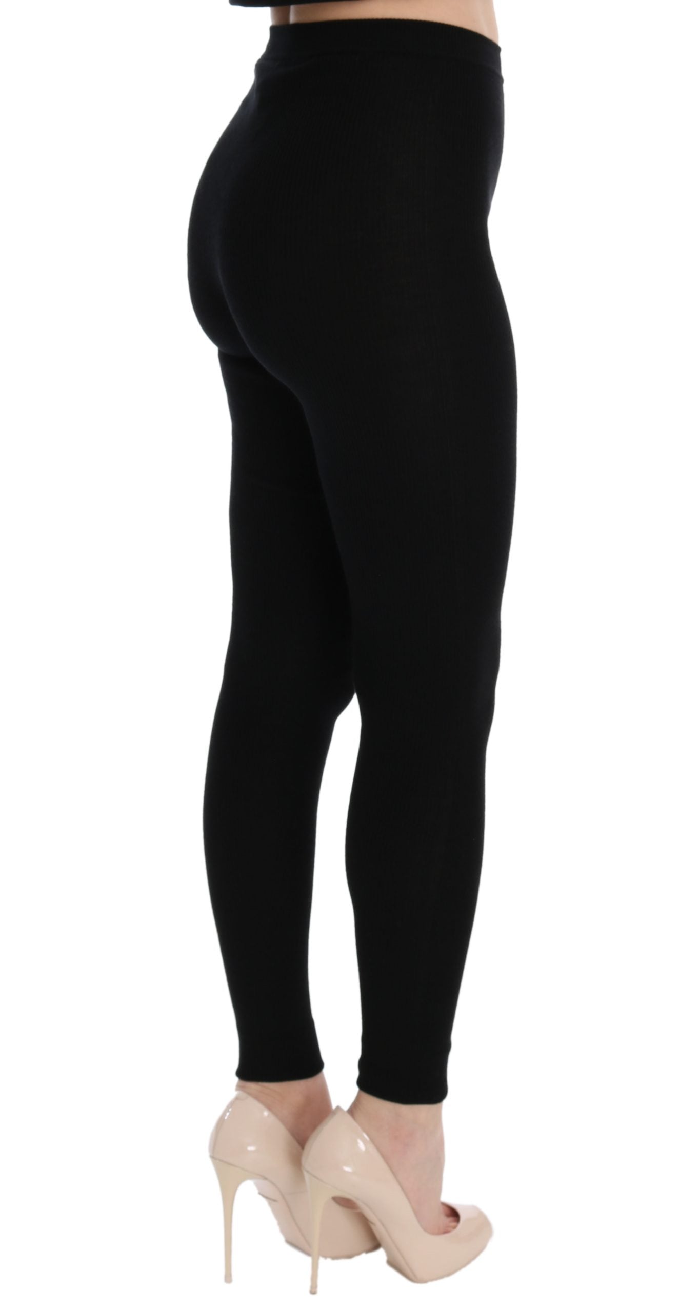 Svarta Slim Fit Dam Kashmirbyxor