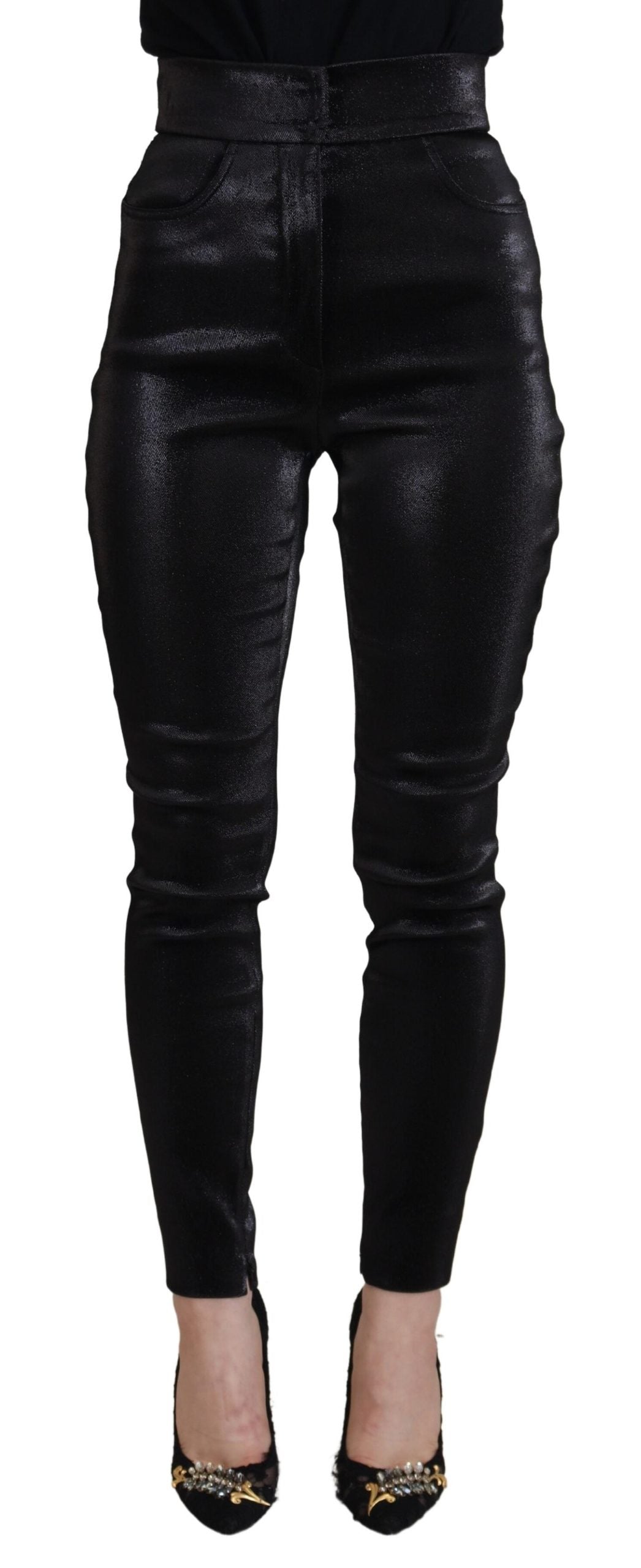 Svarta skinny jeans i tvättad bomull