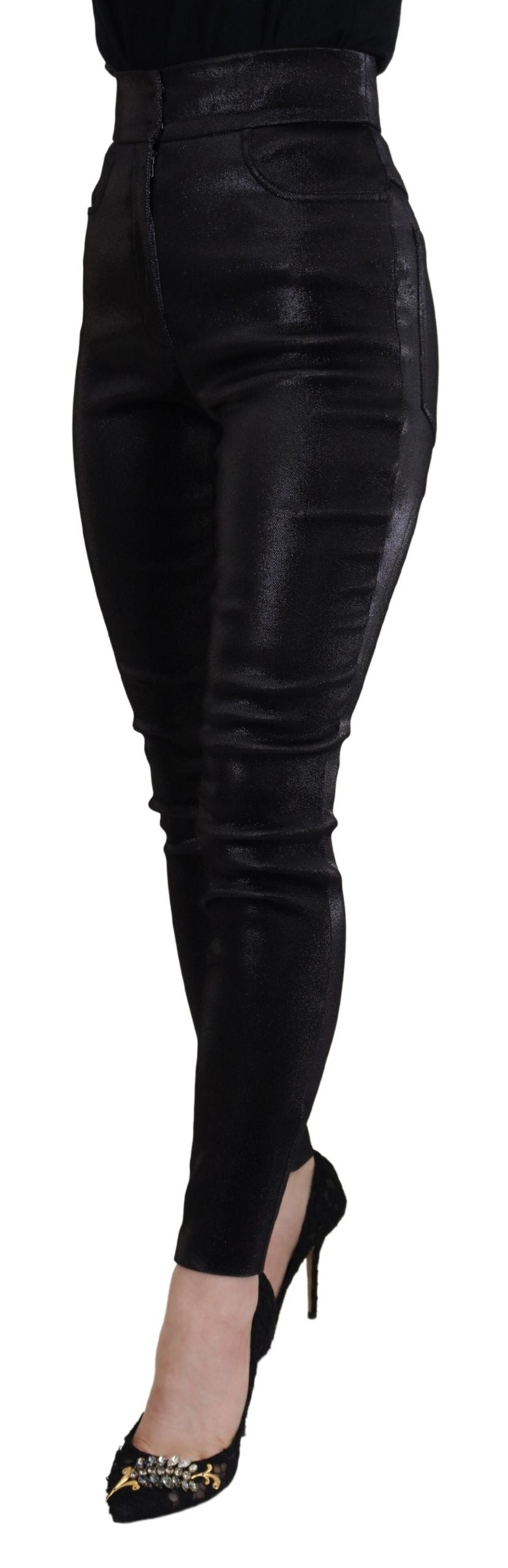 Svarta skinny jeans i tvättad bomull