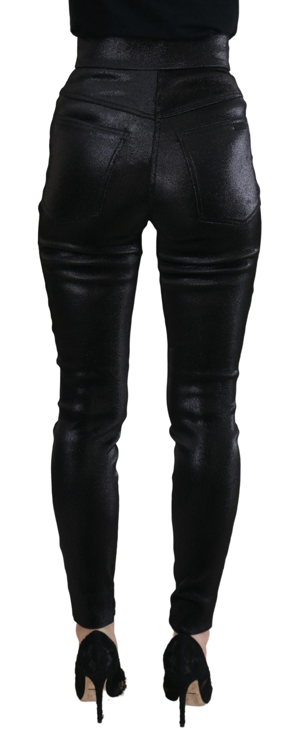 Svarta skinny jeans i tvättad bomull