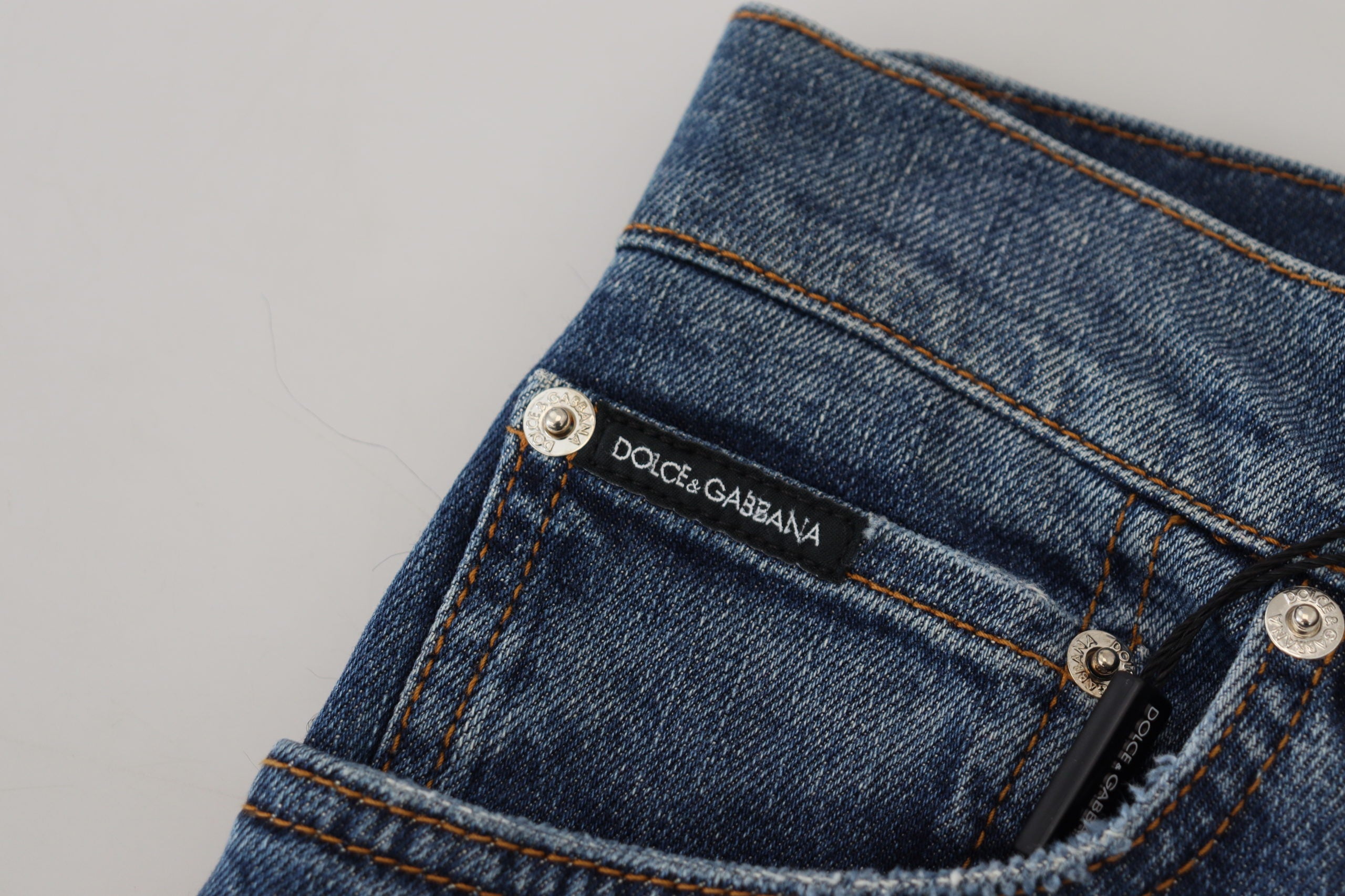 Blå rutiga skinny jeans med rygg