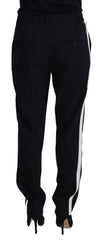 Dolce & Gabbana Black Tapered Women Wool Pants