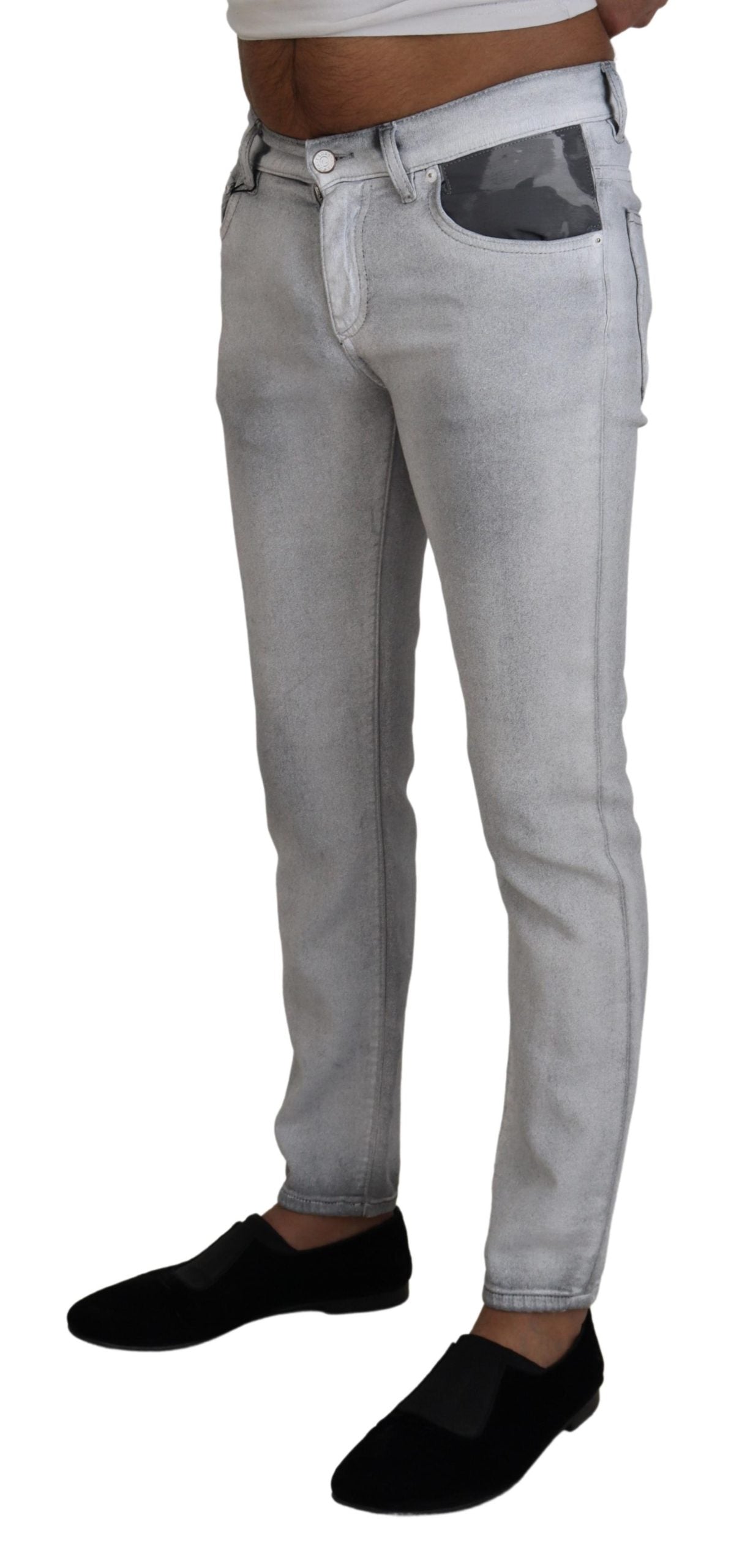 Dolce &amp; Gabbana Grå Tvättade Skinny Herrjeans