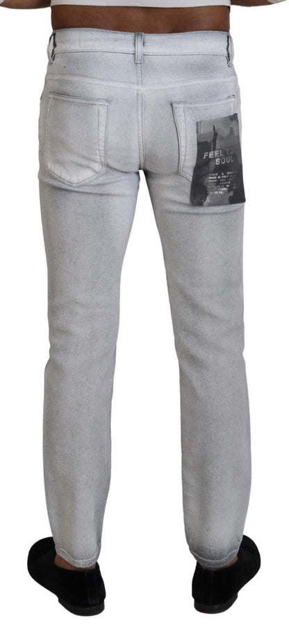 Dolce &amp; Gabbana Grå Tvättade Skinny Herrjeans