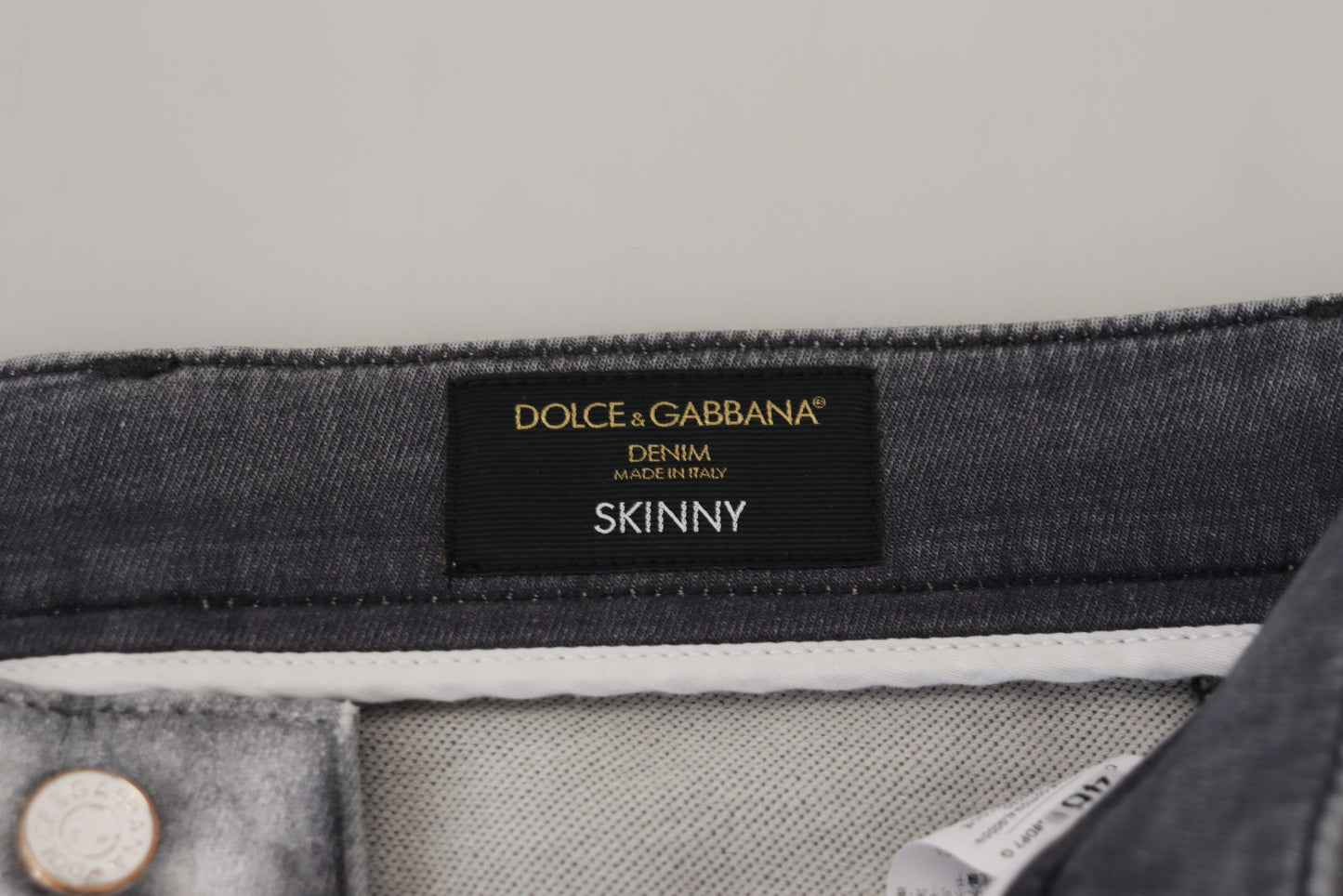 Dolce &amp; Gabbana Grå Tvättade Skinny Herrjeans