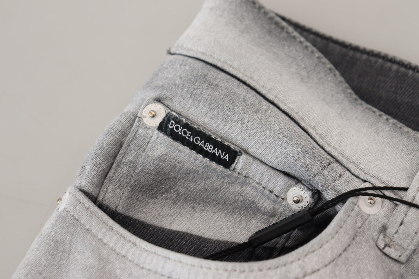 Dolce &amp; Gabbana Grå Tvättade Skinny Herrjeans