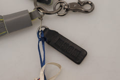 MSGM Multicolor Rocket Ship Silver Tone Metal Keychain