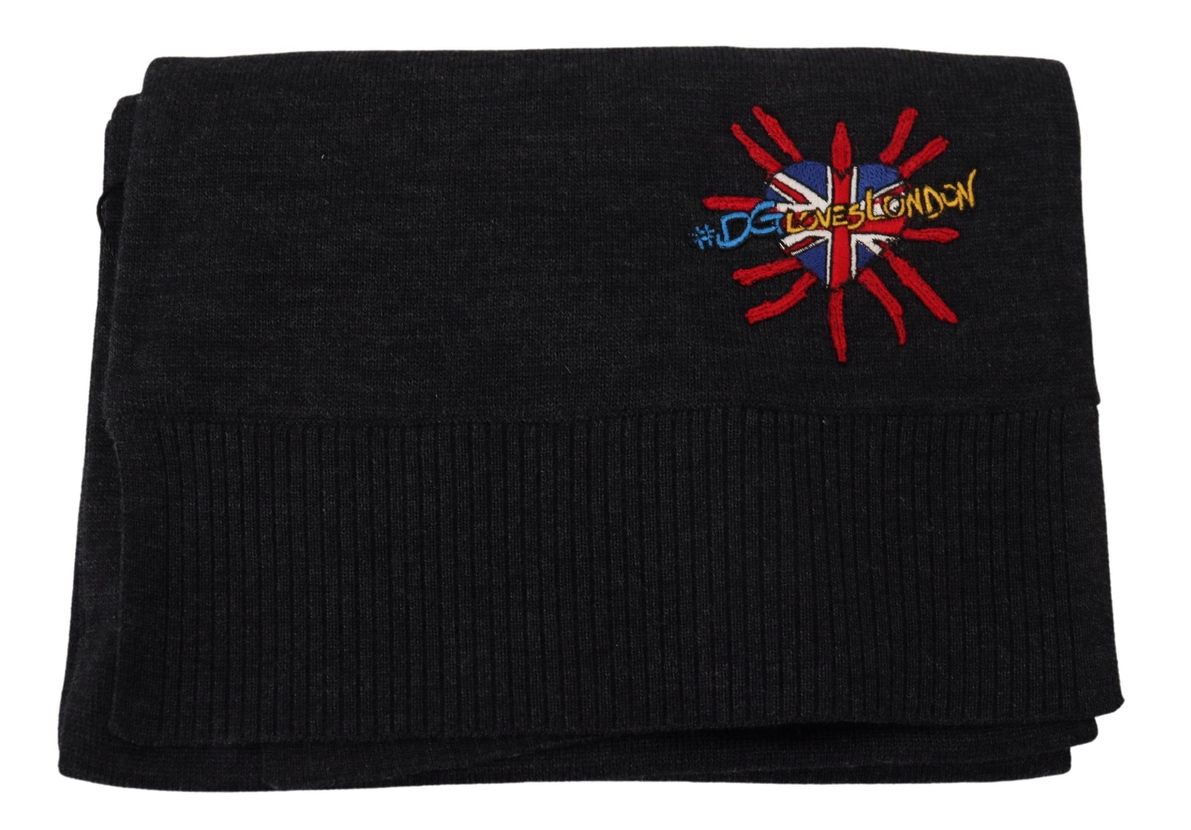 Dolce &amp; Gabbana Svart Sacred Heart #DGLovesLondon Omlotthalsduk