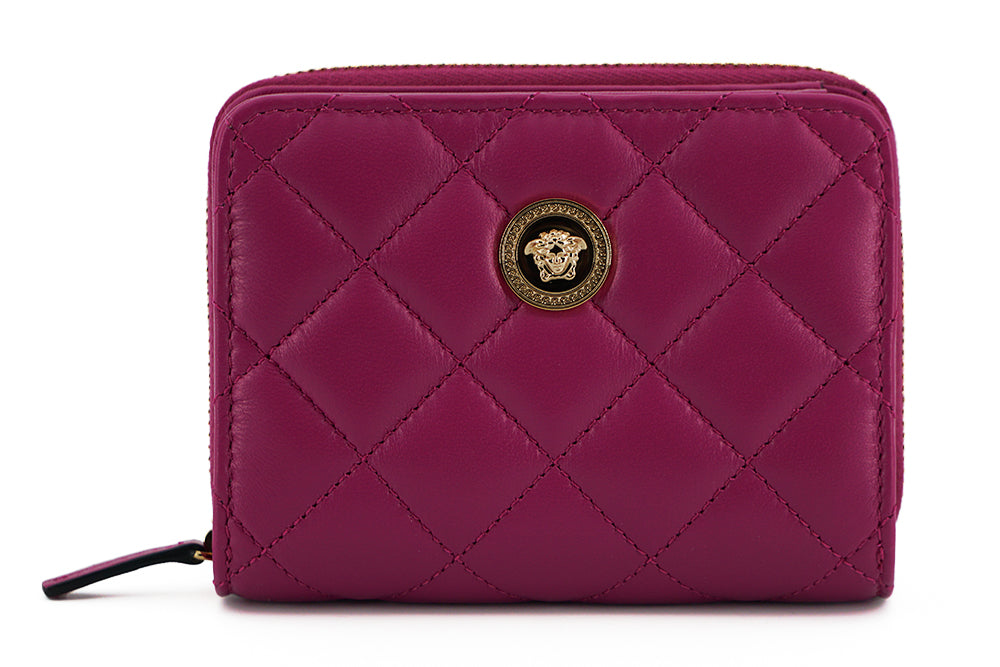 Elegant lilla quiltet skinnlommebok