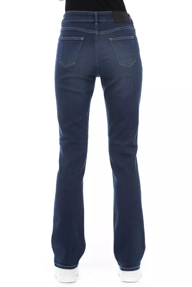 Blå bomullsjeans för kvinnor