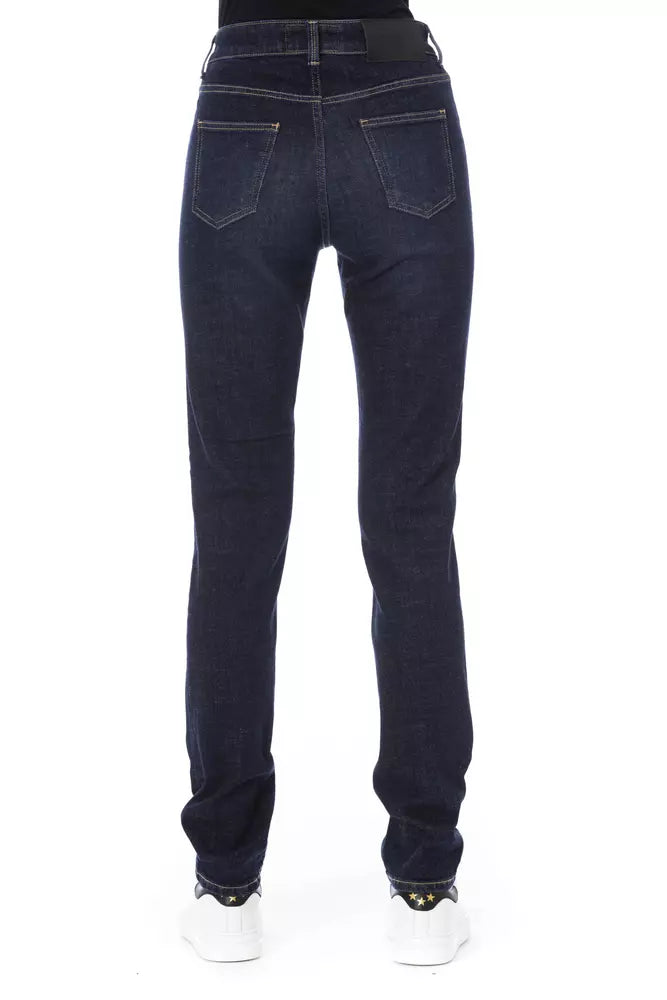 Blå bomullsjeans för kvinnor