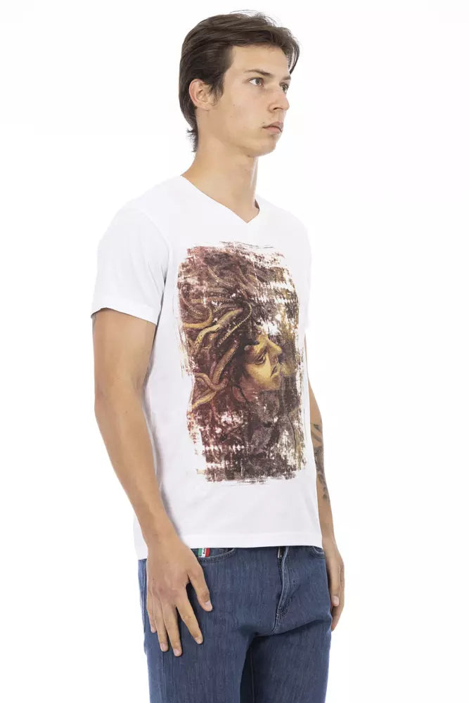 Trussardi Action hvit bomulls-T-skjorte for menn