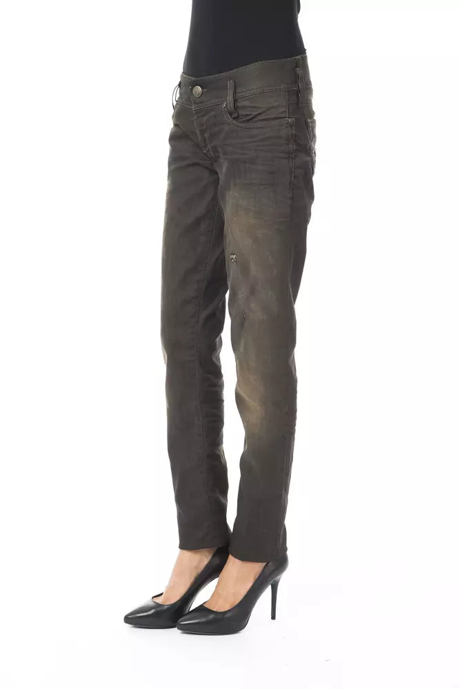 Svarta bomullsjeans för kvinnor