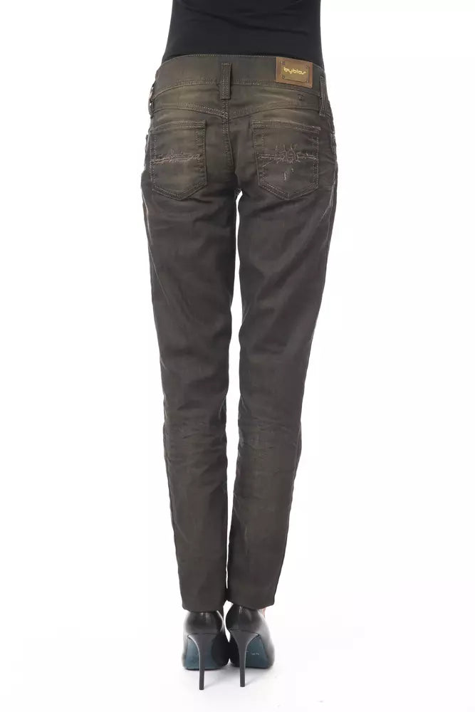 Svarta bomullsjeans för kvinnor