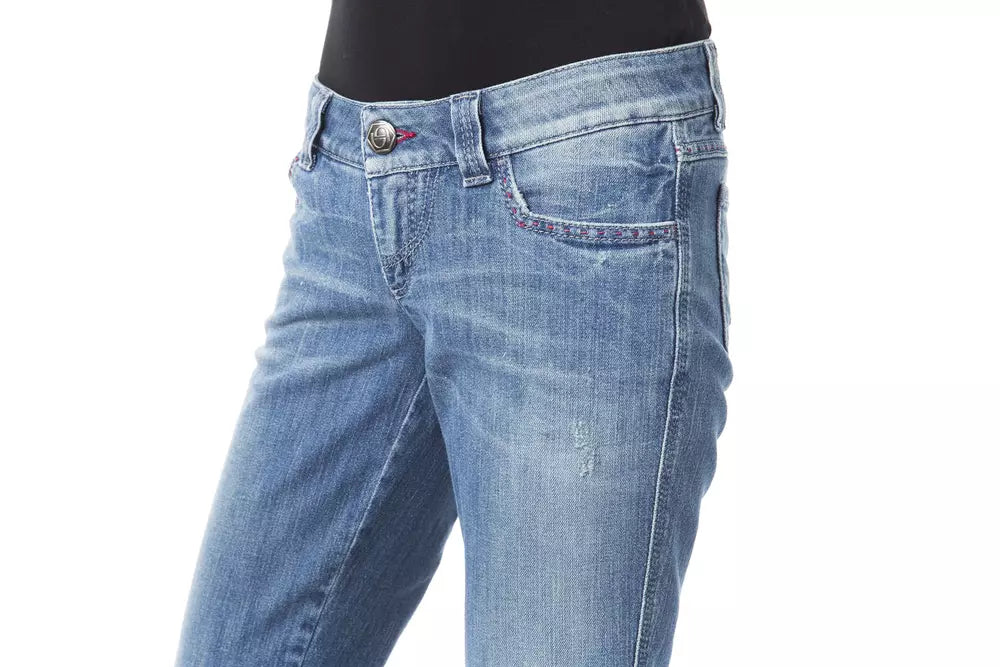 Blå bomullsjeans för kvinnor