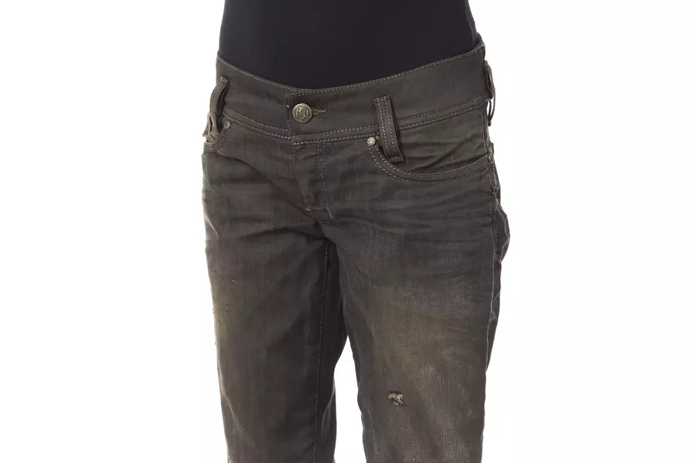Svarta bomullsjeans för kvinnor