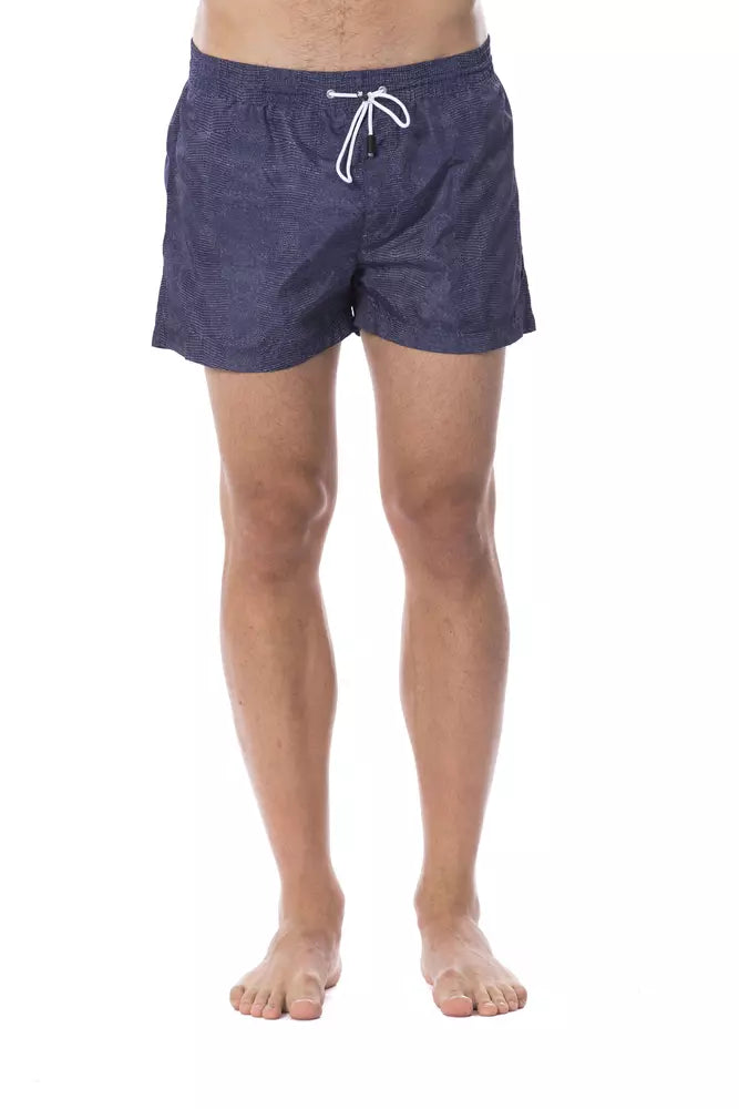 Blå polyester badbyxor för män