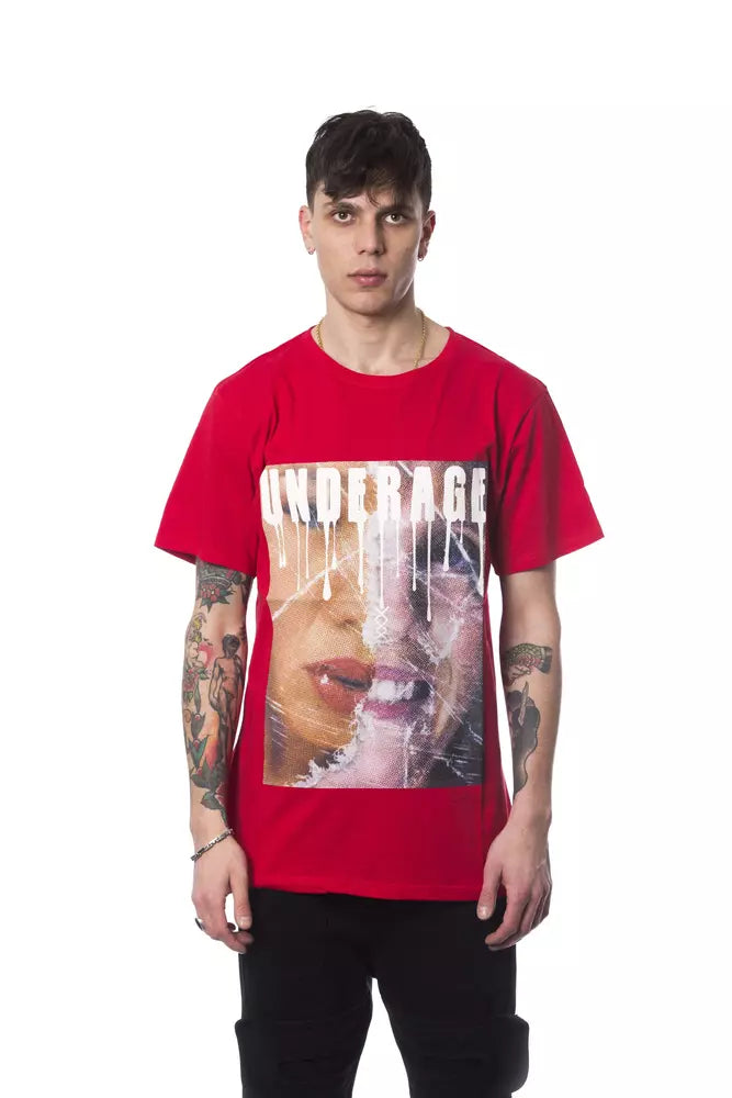 Nicolo Tonetto Röd Bomull Herr T-shirt