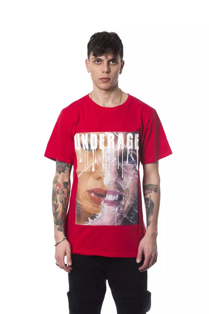 Nicolo Tonetto Röd Bomull Herr T-shirt