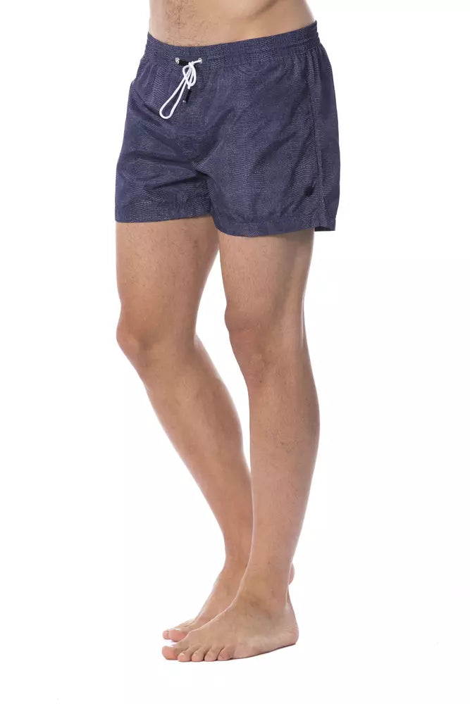 Blå polyester badbyxor för män
