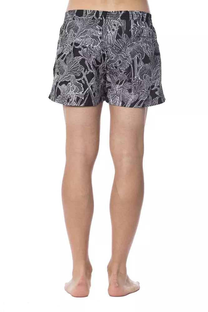 Svart polyester herr baddräkt