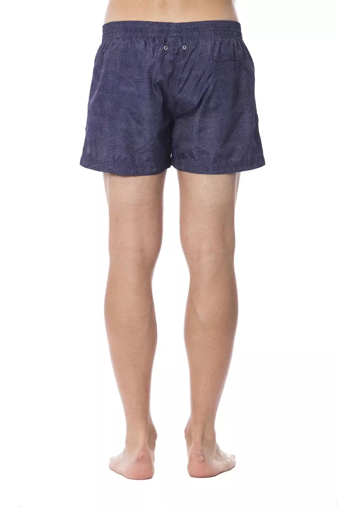 Blå polyester badbyxor för män