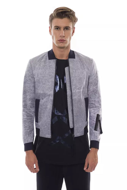 Nicolo Tonetto grå polyester bomberjakke for menn
