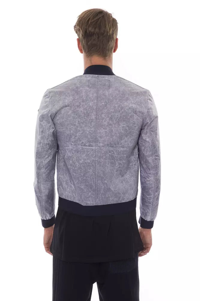 Nicolo Tonetto grå polyester bomberjakke for menn