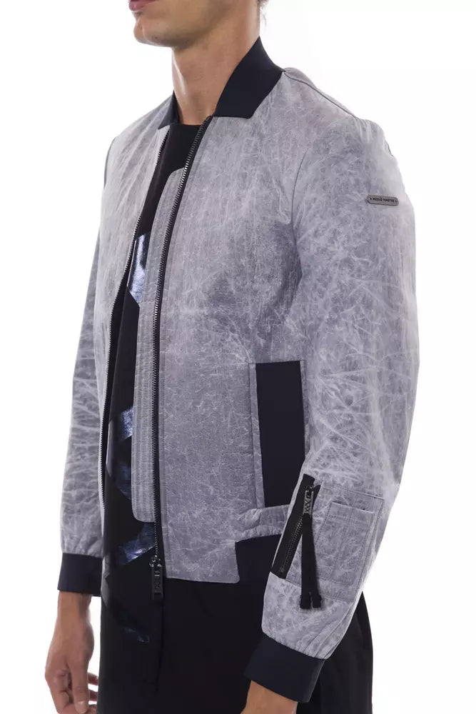 Nicolo Tonetto grå polyester bomberjakke for menn