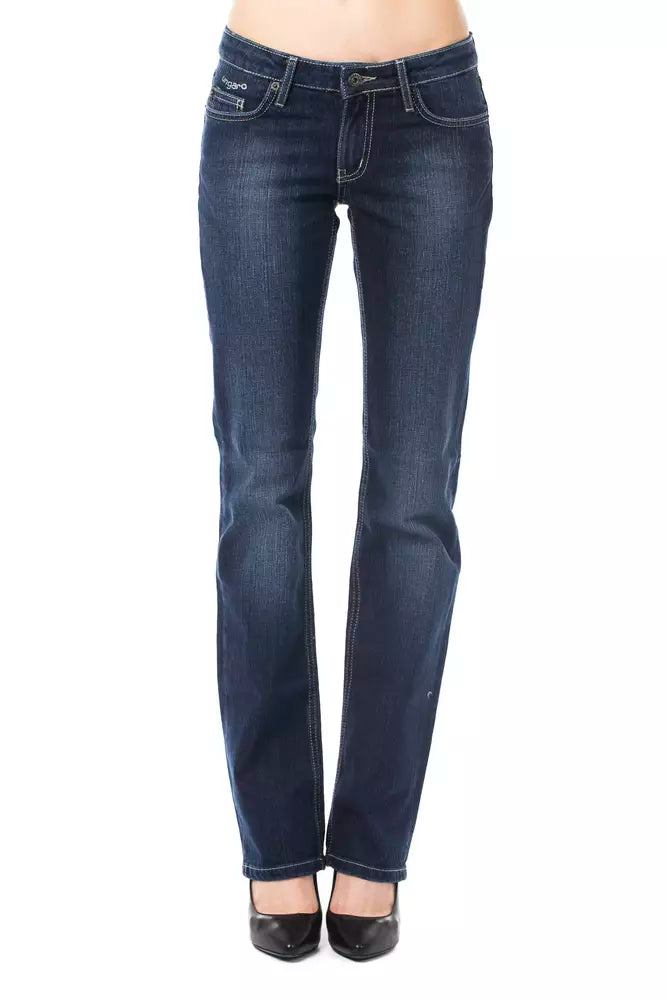 Blå bomullsjeans för kvinnor