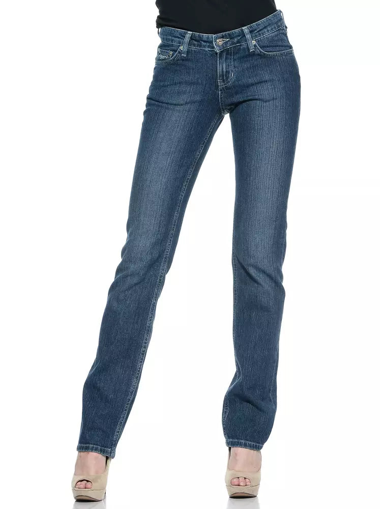 Blå bomullsjeans för kvinnor