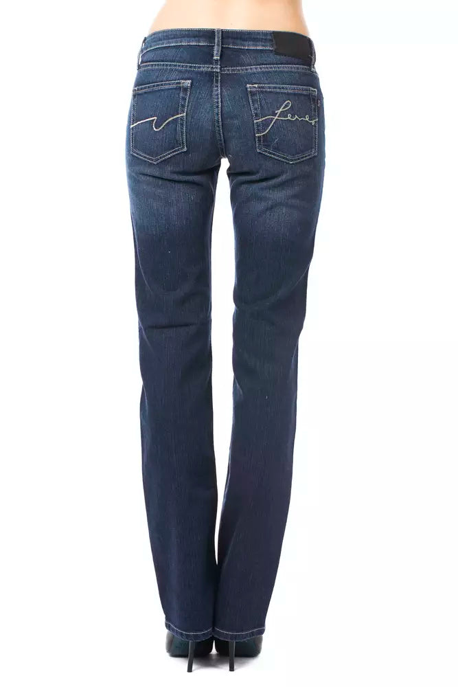 Blå bomullsjeans för kvinnor