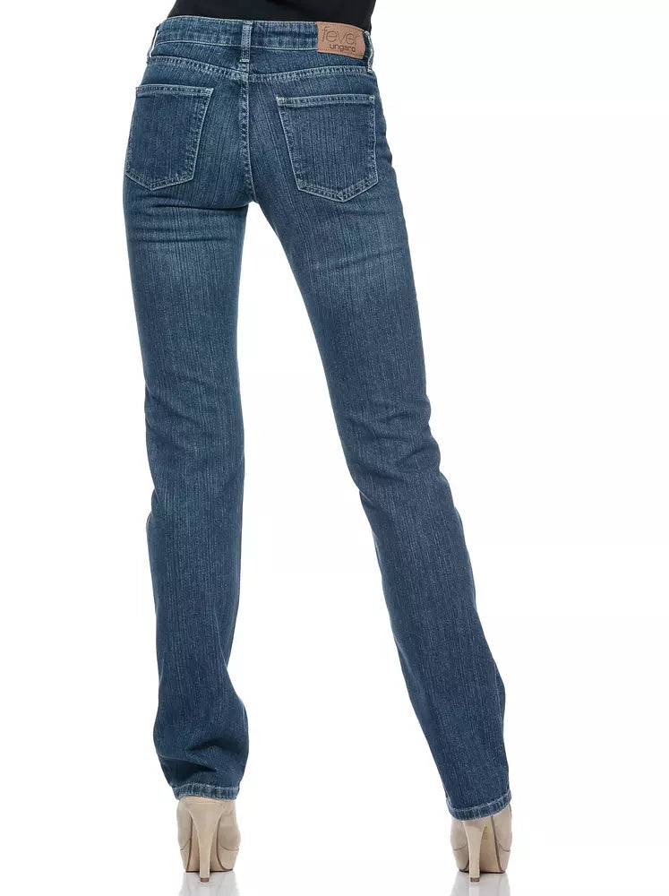 Blå bomullsjeans för kvinnor