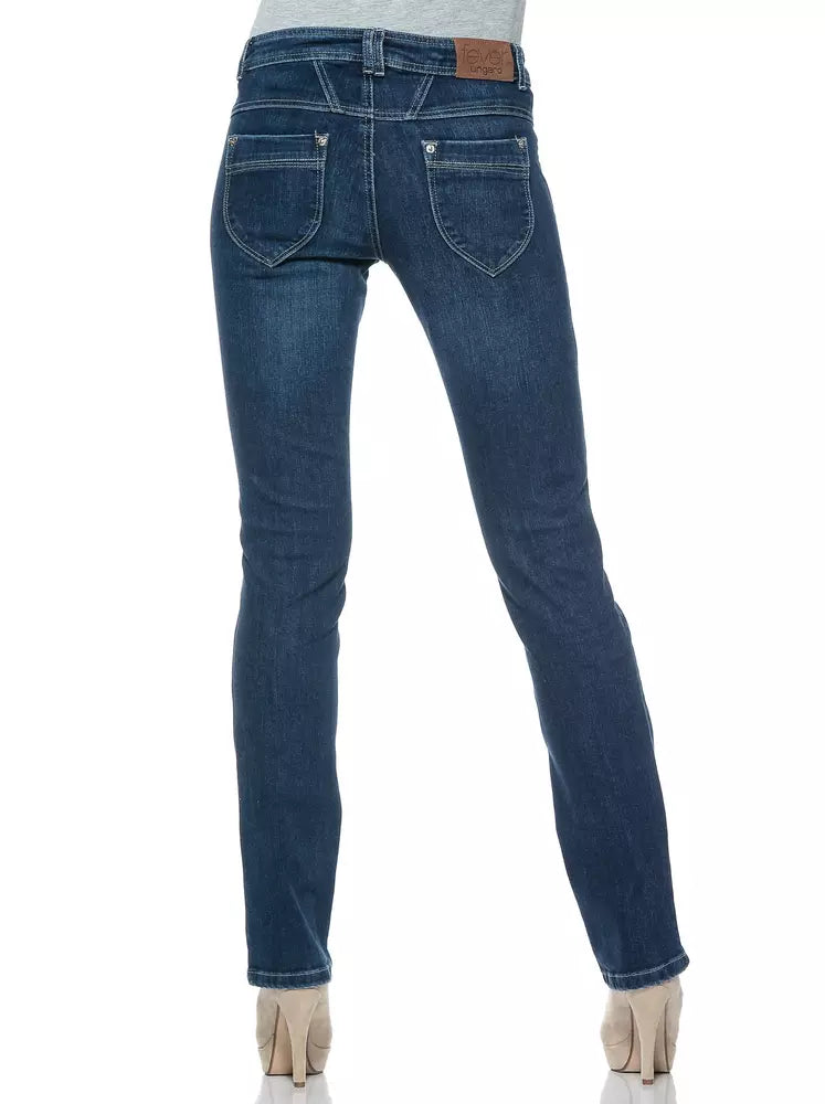 Blå bomullsjeans för kvinnor