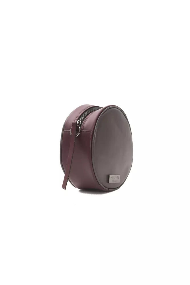 Chic vinröd liten oval axelväska