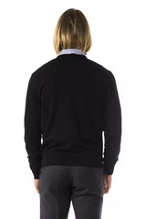 Uominitaliani Black Merino Men Sweater