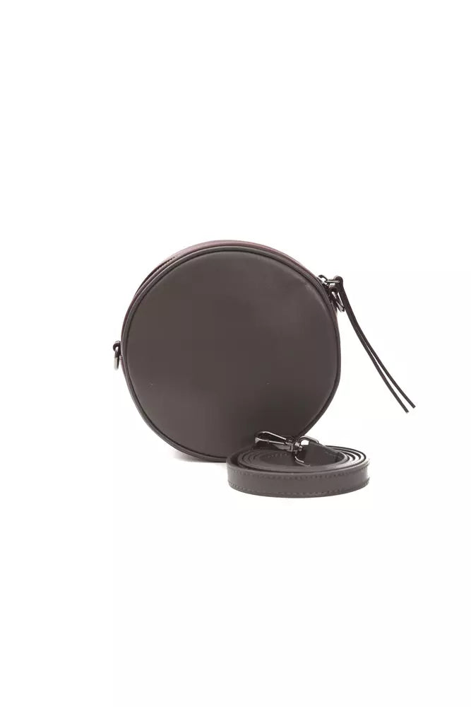 Chic vinröd liten oval axelväska