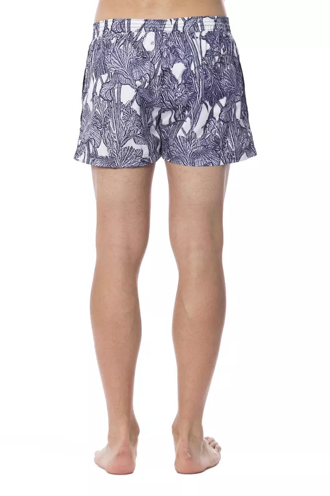 Ljusblå polyester badbyxor för män