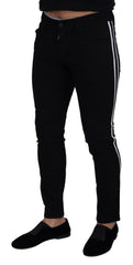 Dolce & Gabbana Black Cotton DG Crown Men Denim Jeans