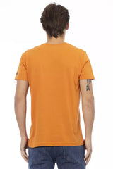 Trussardi Action Orange Cotton Men's V-Neck T-Shirt