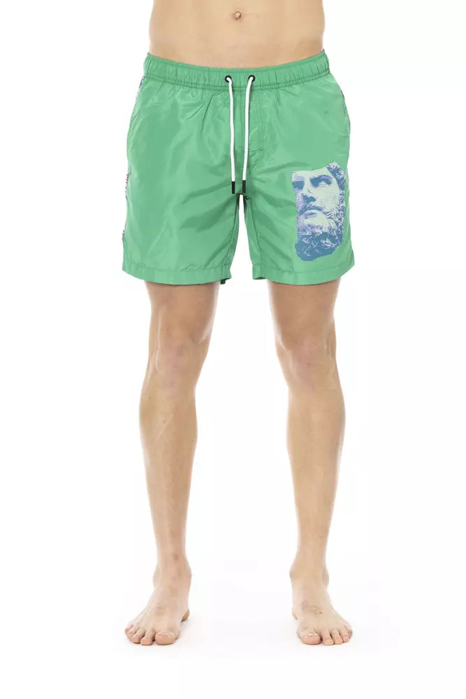 Gröna polyester herr badshorts