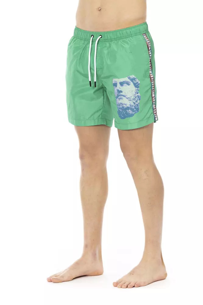 Gröna polyester herr badshorts